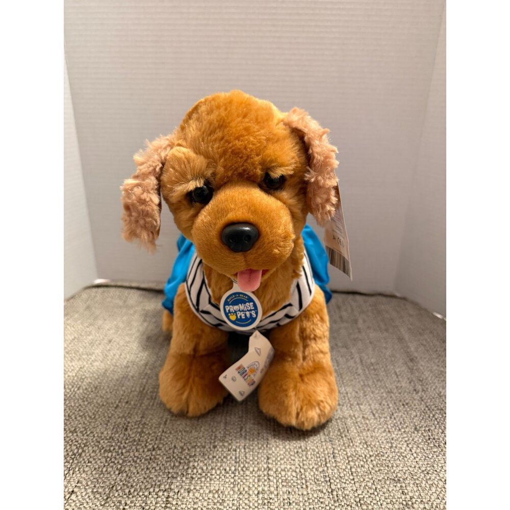 Build A Bear Promise Pets Golden Retriever Puppy Dog Stuffed Plush & Outfit
